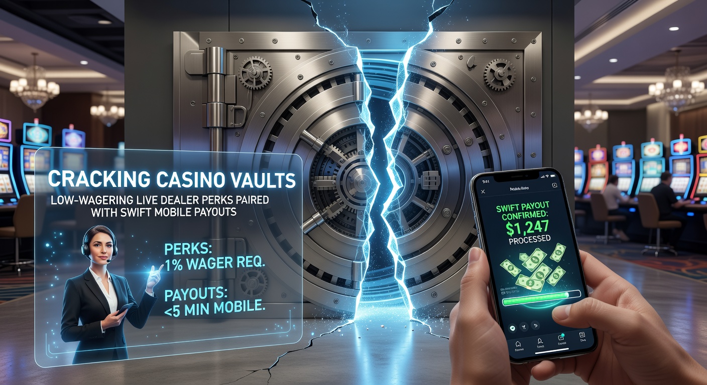 Smartphone mit Casino-App, das eine blitzschnelle Auszahlungsbestätigung anzeigt, neben einem Stapel Gewinnchips