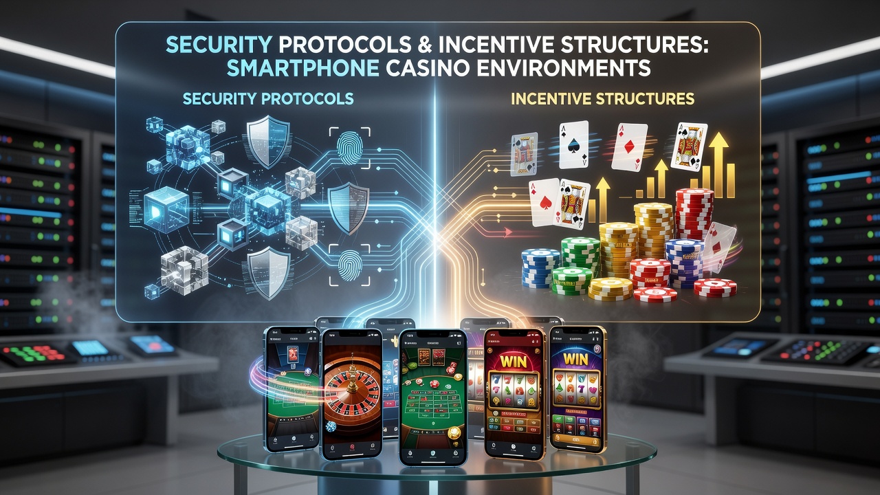 Mobile Schnittstellen mit Sicherheits- und Bonus-Elementen in Casino-Apps